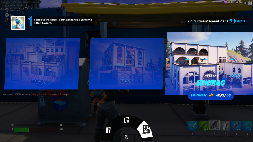 Stimme mit Baren für Bauprojekte bei the The Block ab in Fortnite Aufträge